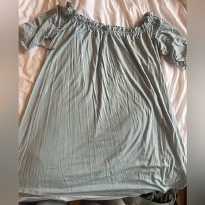 Light blue off the shoulder tunic top L